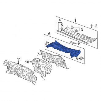 New OEM Genuine Acura, Upper Firewall - Part # 61100TY2A01ZZ