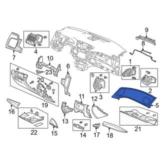 New OEM Genuine Acura, Right Instrument Panel Cover - Part # 77246TY2A02ZA