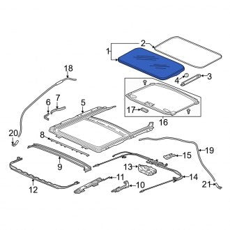 New OEM Genuine Acura, Sunroof Glass - Part # 70200TY2A02