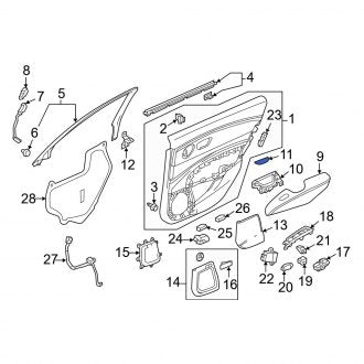 New OEM Genuine Acura, Right Door Trim Panel Pocket Cap - Part # 83507TY2A01ZB