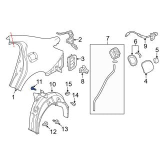 New OEM Genuine Acura, Quarter Panel Splash Shield Clip - Part # 91501T2A003