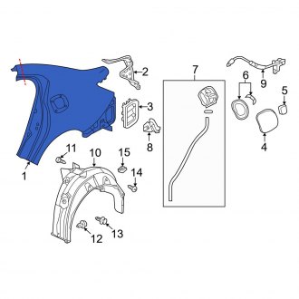 New OEM Genuine Acura, Rear Right Inner Quarter Panel - Part # 64300TY3326ZZ