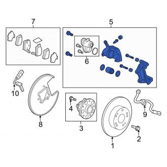 New OEM Genuine Acura, Rear Right Disc Brake Caliper - Part # 43016TY2A03