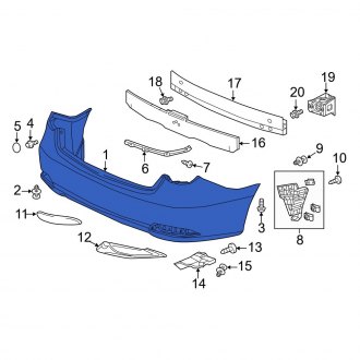 New OEM Genuine Acura, Rear Bumper Cover - Part # 04715TY2A90ZZ