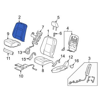 New OEM Genuine Acura, Front Right Seat Back Cushion Cover - Part # 04811SZNA52ZE