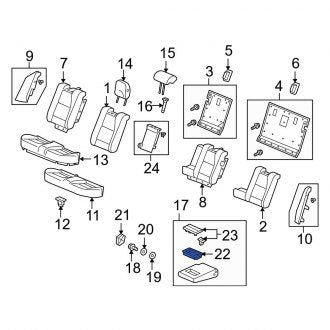 New OEM Genuine Acura, Rear Seat Armrest Cup Holder - Part # 82988SZNA01ZA