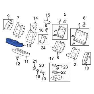 New OEM Genuine Acura, Rear Seat Cover - Part # 82131SZNA52ZB