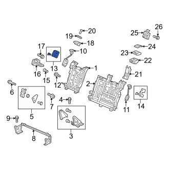 New OEM Genuine Acura, Rear Right Seat Latch Cover - Part # 82221SZNA01ZF