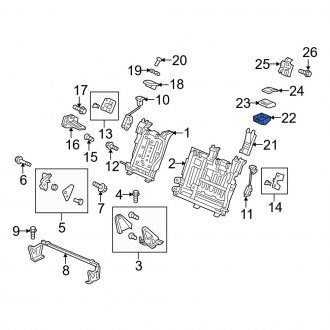 New OEM Genuine Acura, Rear Center Seat Belt Guide - Part # 82917SZNA01