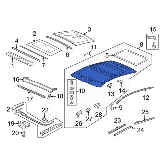 New OEM Genuine Acura, Sunroof Frame - Part # 70104SZNA02