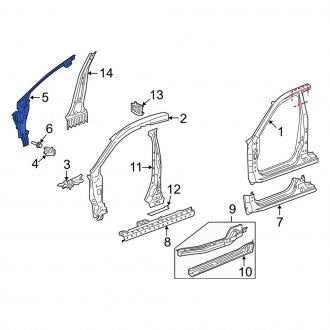 New OEM Genuine Acura, Right Inner Body A-Pillar - Part # 64115SZNA00ZZ