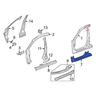 New OEM Genuine Acura, Left Outer Rocker Panel - Part # 04641SZNA00ZZ