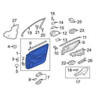 New OEM Genuine Acura, Rear Left Inner Door Interior Trim Panel - Part # 83760SZNA01ZB