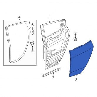 New OEM Genuine Acura, Rear Left Outer Door Outer Panel - Part # 67651SZNA00ZZ