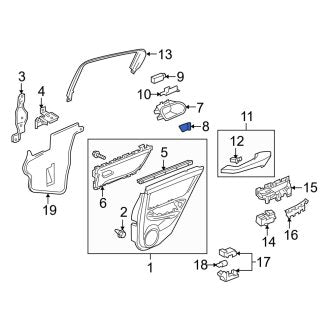 New OEM Genuine Acura, Right Interior Door Handle Bezel Cap - Part # 83502SZNA01ZA