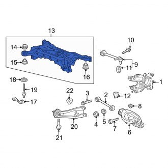 New OEM Genuine Acura, Rear Suspension Subframe Crossmember - Part # 50300SZNA02