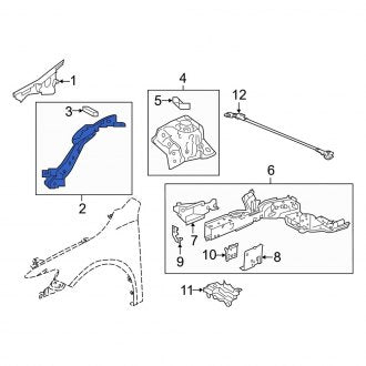 New OEM Genuine Acura, Front Left Wheel Housing Side Panel - Part # 04684TZ3A00ZZ