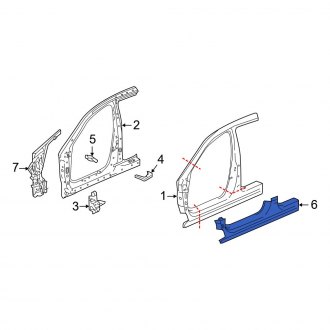 New OEM Genuine Acura, Left Outer Rocker Panel - Part # 04641TZ3A02ZZ