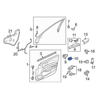 New OEM Genuine Acura, Right Interior Door Handle Bezel Cap - Part # 83510TZ3A01ZA