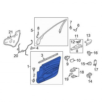 New OEM Genuine Acura, Rear Right Inner Door Interior Trim Panel - Part # 83701TZ3A31ZB