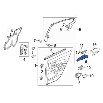 New OEM Genuine Acura, Rear Left Interior Door Pull Handle - Part # 83753TZ3A01ZC