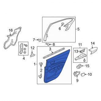 New OEM Genuine Acura, Rear Right Inner Door Interior Trim Panel - Part # 83701TZ3A11ZB