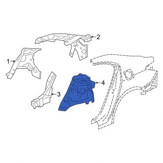 New OEM Genuine Acura, Rear Left Inner Wheel Housing Side Panel - Part # 64730TZ3A00ZZ