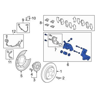 New OEM Genuine Acura, Rear Right Disc Brake Caliper - Part # 43018TZ3A50