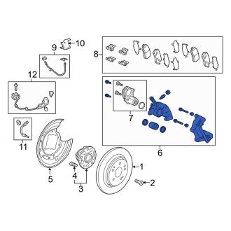 New OEM Genuine Acura, Rear Left Disc Brake Caliper - Part # 43019TZ3A50