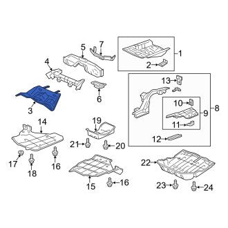 New OEM Genuine Acura, Rear Floor Pan - Part # 04655TZ3A00ZZ