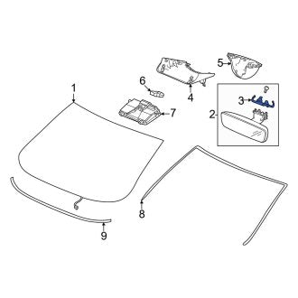 New OEM Genuine Acura, Front Interior Rear View Mirror Mounting Base - Part # 76405TGVA01