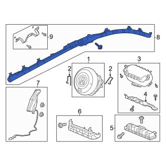 New OEM Genuine Acura, Right Curtain Air Bag - Part # 78870TGVA83