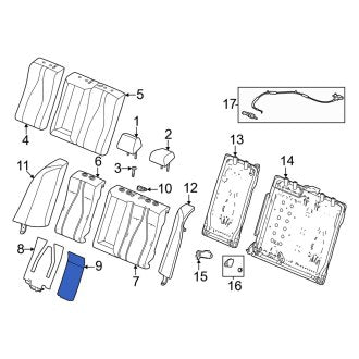 New OEM Genuine Acura, Rear Seat Armrest Cover - Part # 82995TZ3A11ZH