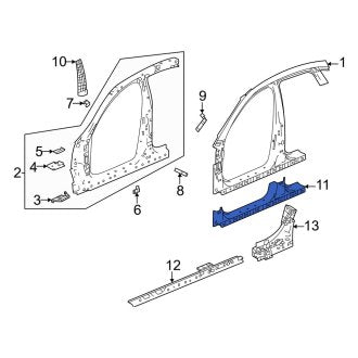 New OEM Genuine Acura, Left Rocker Panel - Part # 04641TGVA10ZZ