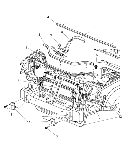 New 2005-2007 Fits Chrysler Grand Cherokee Bracket-Air Bag - Part # 55396821AB