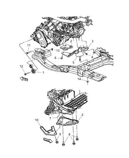 New 2004-2006 Fits Chrysler Pacifica Bracket-Engine - Part # 5510048AC