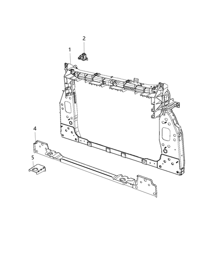 Panel Radiator Closure Impact Sensor Bracket (#2) And Bolt (#3) Not Included