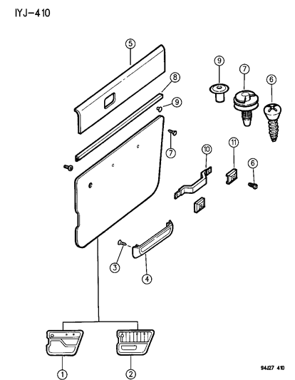 New 1991-1995 Fits Chrysler Wrangler Handle-Front Door - Part # 5AE50KXA