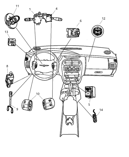 New 2000-2005 Fits Chrysler Neon Switch-Multifunction - Part # 5073044AB