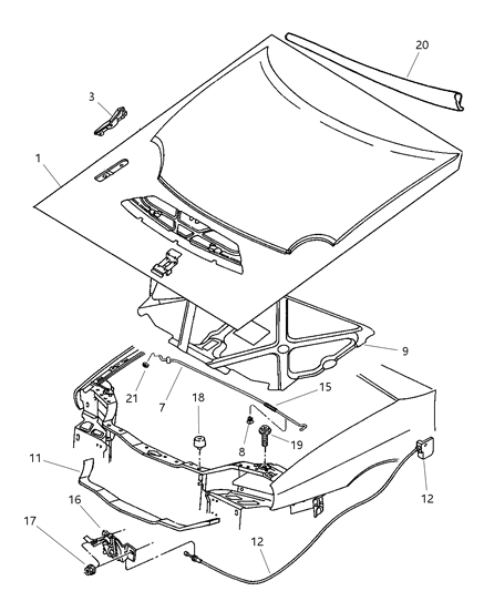 New OEM Genuine Plymouth, Front Hood Latch - Part # 4615516AC