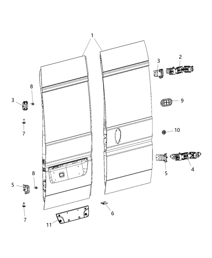 New 2014 Fits Chrysler 1500 Rear Door Lower Hinge - Part # 68095806AA