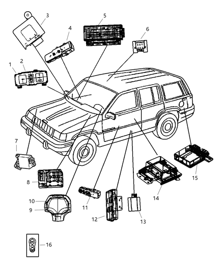 New 1998 Fits Chrysler Grand Cherokee Module-Compass Temperature - Part # 56042177AB