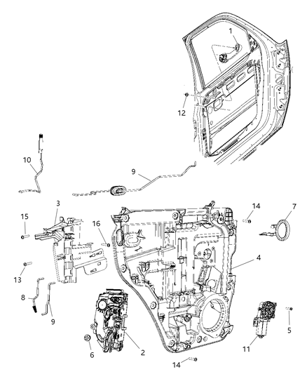 New Fits Chrysler Link-Inside Handle To Latch - Part # 68033505AB