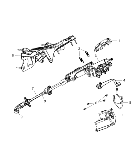 New 2009 Fits Chrysler Liberty Column-Steering - Part # 5057350AD