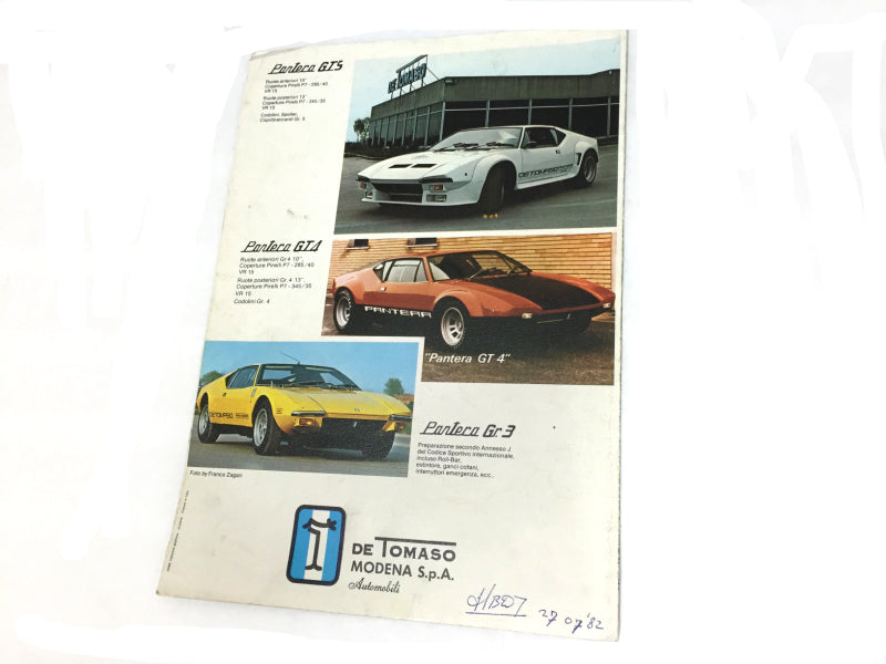 Used OEM 1980 De-Tomaso Pantera GTS Sales Brochure