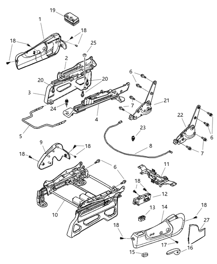 New 2002-2004 Fits Chrysler Liberty Handle-Recliner - Part # UZ291L2AB