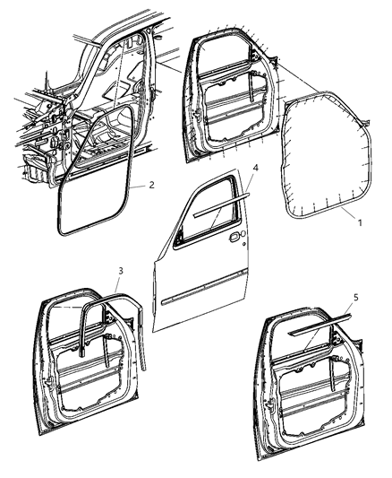New 2008-2012 Fits Chrysler Liberty Weatherstrip-Front Door Glass Run - Part # 5112246AD