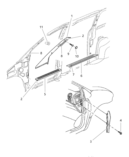 New 1996-2000 Fits Chrysler Grand Caravan, Town & Country Handle - Part # LH22SC3