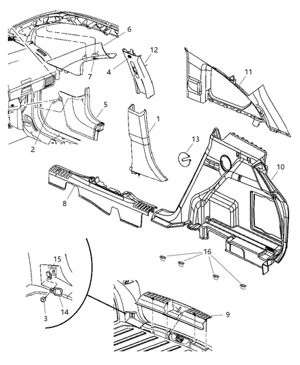 Molding B Pillar Upper