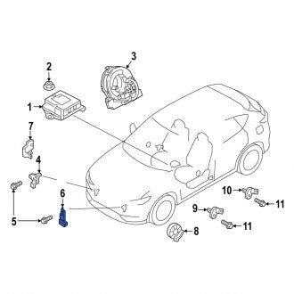 New OEM Genuine Mazda, Center Air Bag Impact Sensor Bracket - Part # VA4057KX0